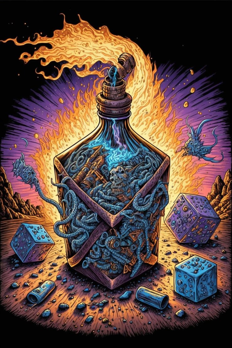 Foto un póster de una botella de líquido con un cráneo y una serpiente en él generativo ai