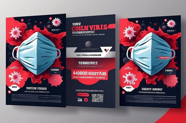 Foto poster de la campaña de coronavirus para el diseño de plantillas de publicaciones en redes sociales advertencia de virus diseño de plantilas de publicaciones cuadradas en redes sociales