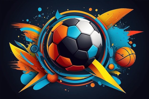 Poster colorido moderno para esportes Ilustração vetorial