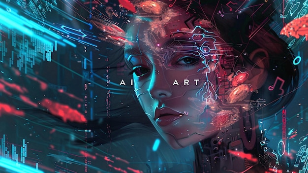 Poster de arte com letras de arte de IA