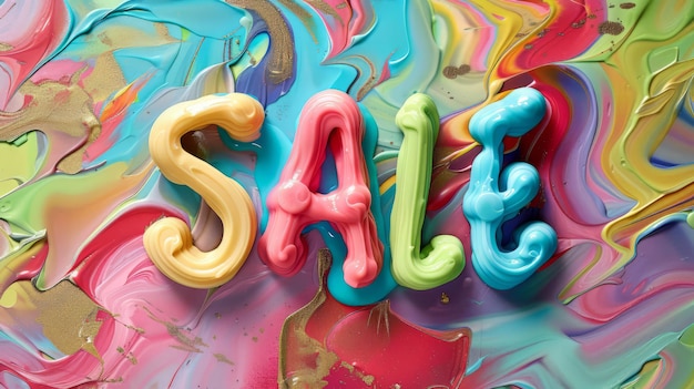 Poster de arte conceitual da venda de slime colorido