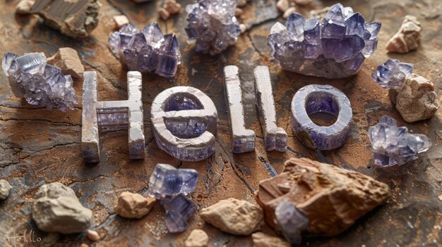 Foto poster de arte conceitual tanzanite crystal hello