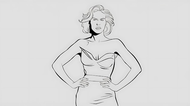 Poster de Arte de Linha Feminina