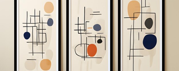 Poster de arte de parede minimalista com formas abstratas colagem de estilo contemporâneo