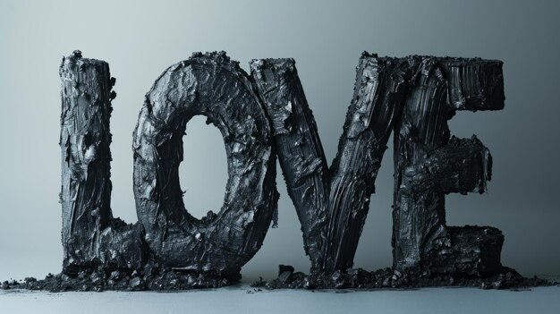 Poster de arte horizontal criativa do conceito Coal Love
