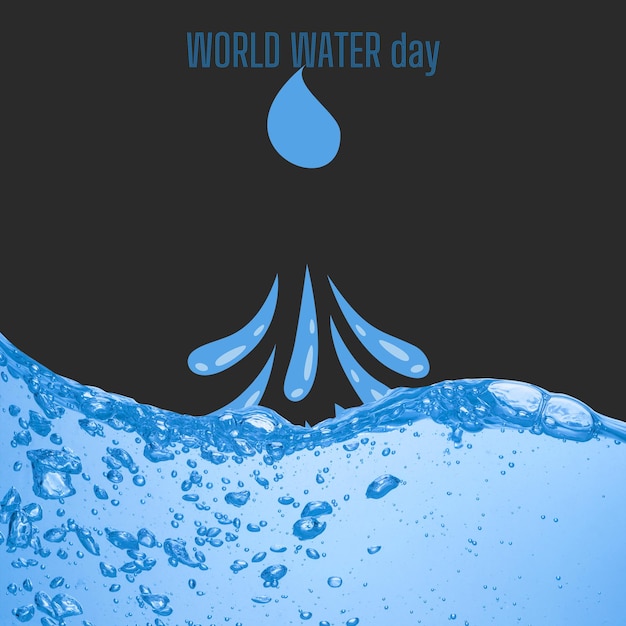 Poster de design conceitual da campanha do Dia Mundial da Água