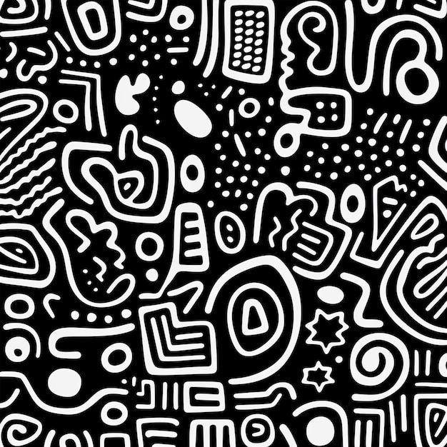 Poster de Doodle Orgânico com Contraste Claroscuro