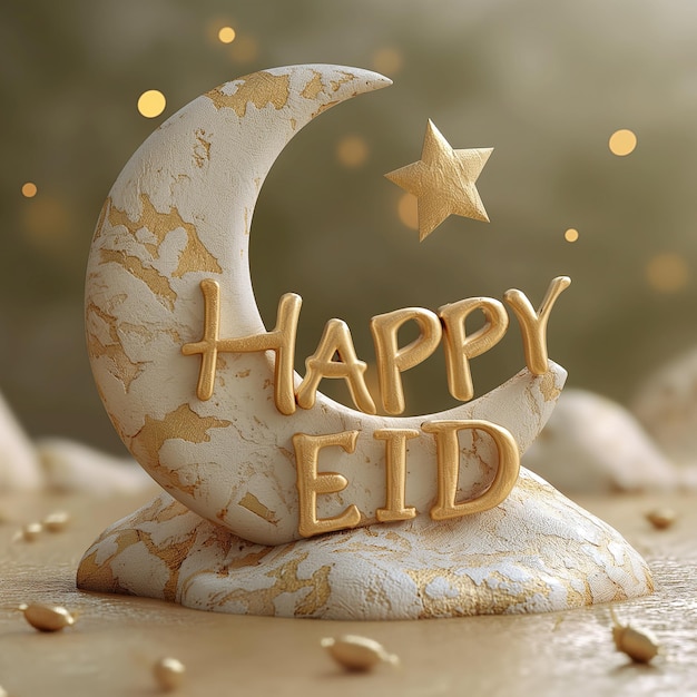 Poster de Eid Mubarak em 3D