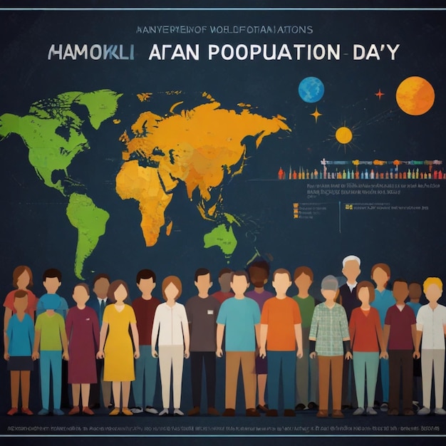 Poster de ideia do Dia Mundial da População Poster de pessoas da próxima geração