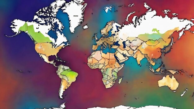 Poster de mapa do mundo aproximadamente delineado do mapa da terra do mundo mapa do planeta com padrão abstrato de superfície de textura