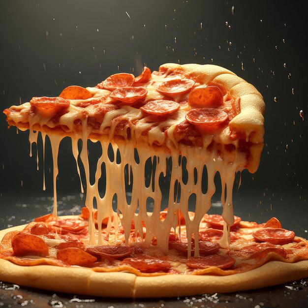 Poster de pizza de verão em forma de guarda-chuva Conceito de pizza quente