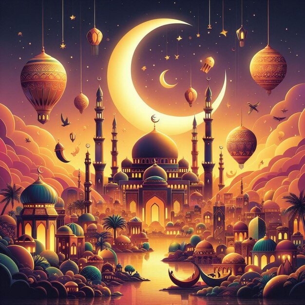 Foto poster de ramadan kareem ramadan mubarak