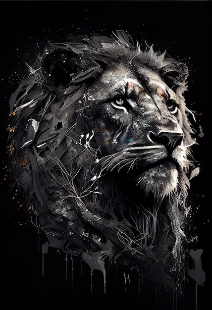 Poster de retrato de leão