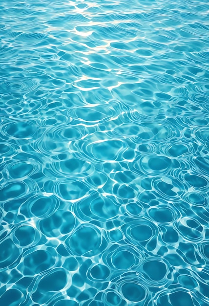 Foto poster de verão com fundo com superfície de água azul com reflexão da luz solar