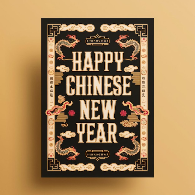 Poster-Design für das chinesische Neujahr