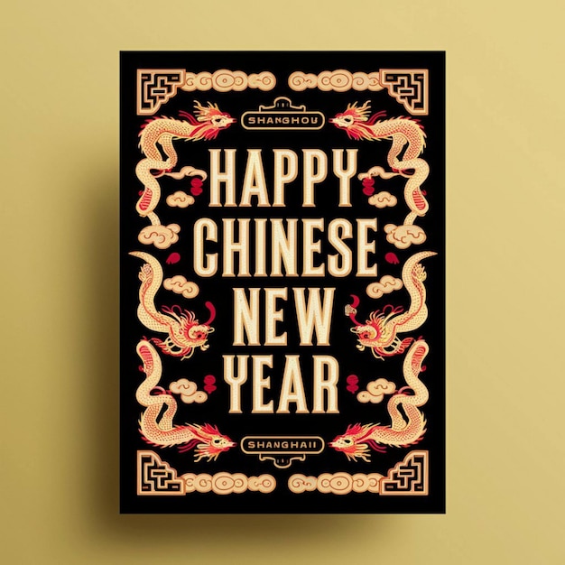 Foto poster-design für das chinesische neujahr
