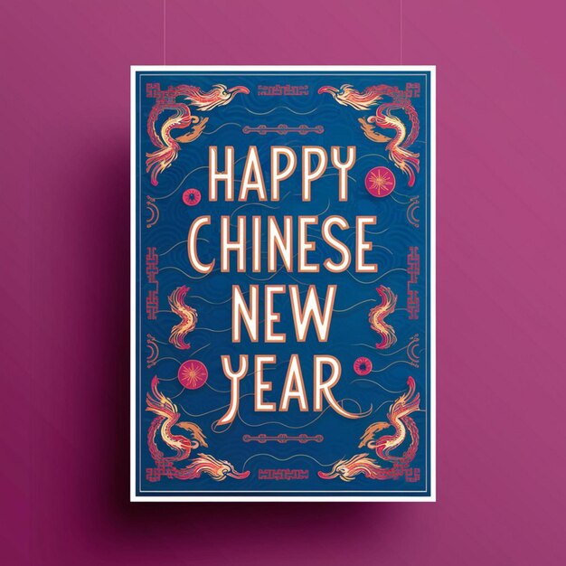 Foto poster-design für das chinesische neujahr