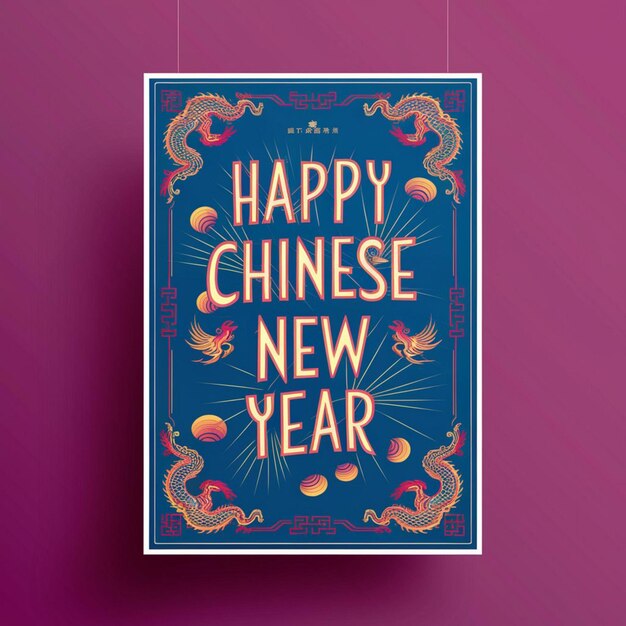 Foto poster-design für das chinesische neujahr