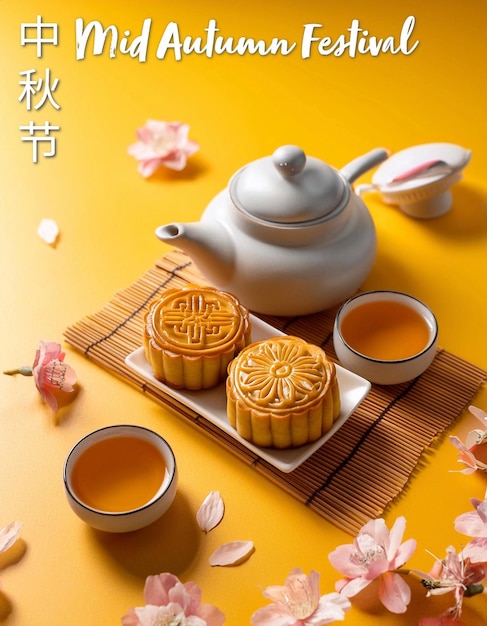 Poster-Design für das Happy Mid Autumn Festival, ein chinesisches Feiertag