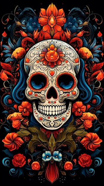 Póster del día de los muertos