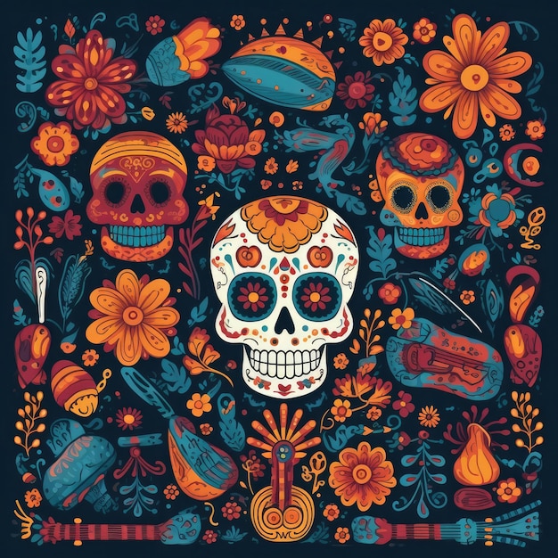 Póster del día de los muertos