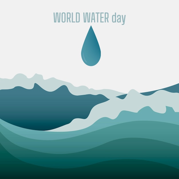 Poster de diseño conceptual de la campaña del Día Mundial del Agua