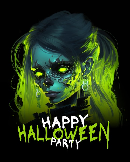 Póster con diseño de halloween