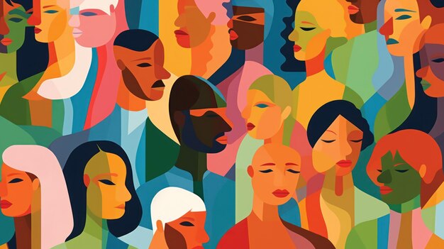 Póster de diversidad e inclusión Concepto de equidad e inclusión de diversidad IA generativa