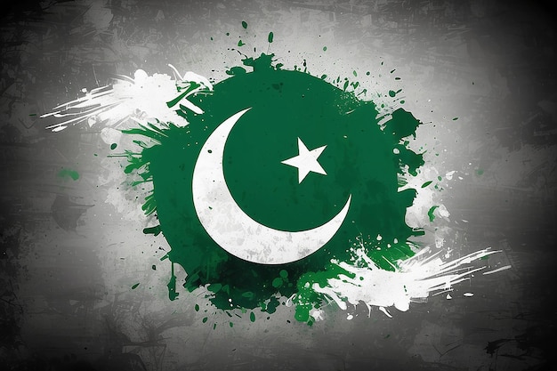 Foto poster do dia da independência do paquistão em um fundo grungy e desfocado