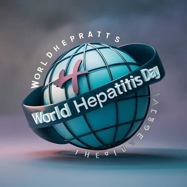 Foto poster do dia mundial da hepatite cortado em papel com ícone de fígado vermelho 3d ilustração vetorial