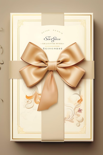 Un póster de una elegante caja de regalo envuelta en sofisticación y diseño de regalo de cajas de concepto creativo