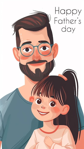 Foto poster de feliz día del padre en estilo de dibujos animados