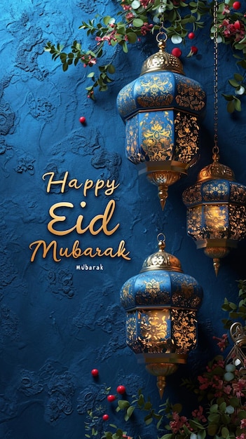 Foto el póster de feliz eid mubarak