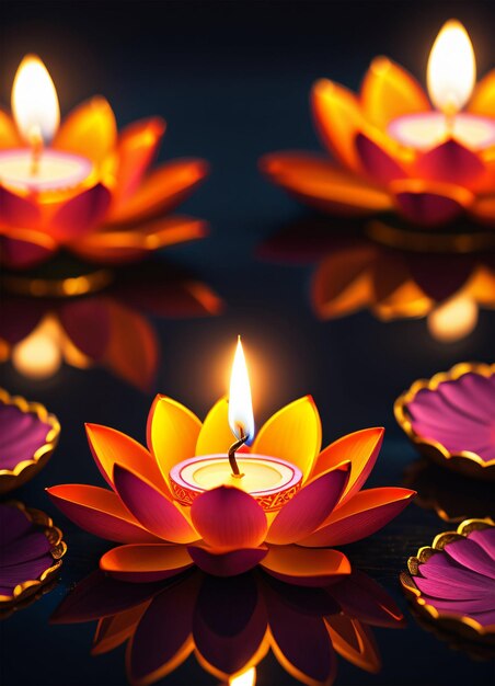 Pôster Festival Indiano de Diwali Lotus Diya