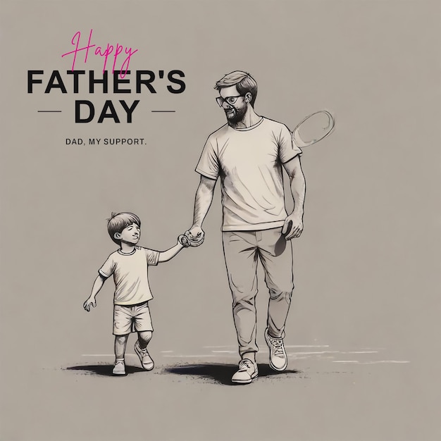 Foto a poster for dads day with a man holding a childs hand