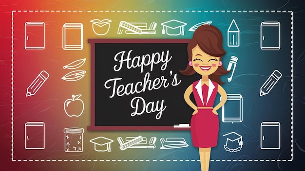 Foto a poster for teacher day day with a teachers day written on it