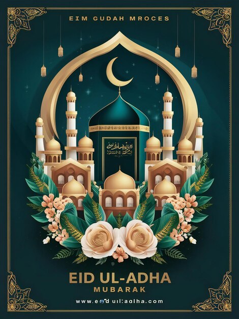 Poster für soziale Medien des islamischen Festivals Eid al Adha Mubarak