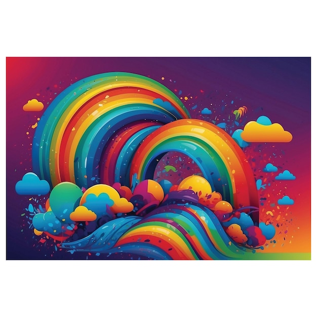 Foto poster-hintergrundbild mit regenbogen-thema