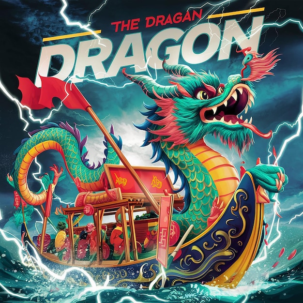 Un póster hipnotizante para el festival del barco dragón