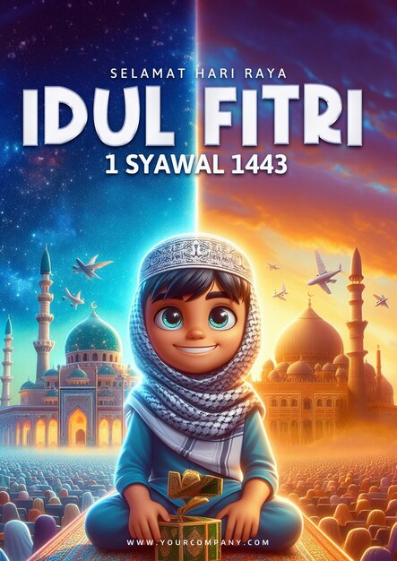 Poster de Idul Fitri Contexto del volante