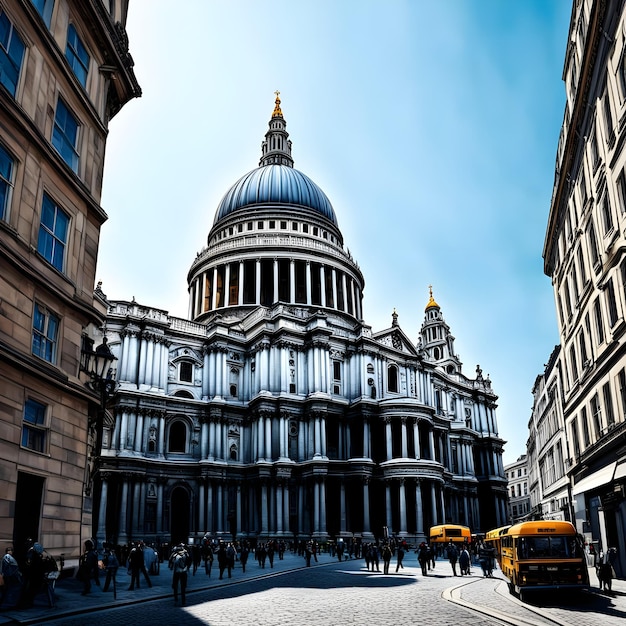 Foto poster-illustration der st. pauls-kathedrale in england