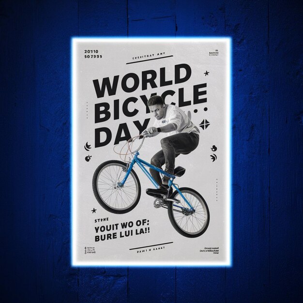 Foto poster-illustration zum welt-fahrradtag