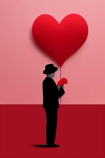 Foto poster de minimalismo para el día de san valentín