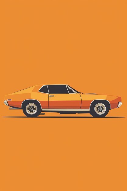 Foto póster minimalista naranja con coche