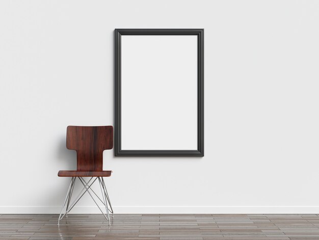 Poster-Modell-Interieur mit minimalistischen Möbeln