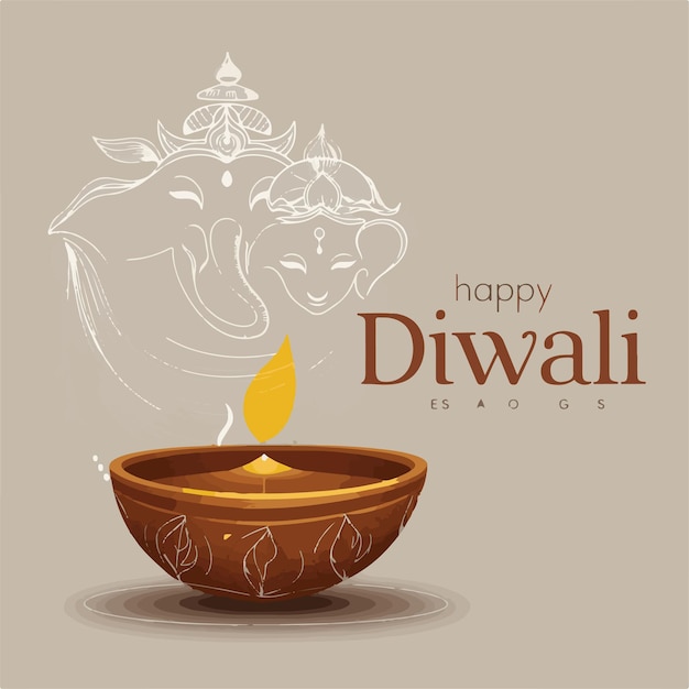 Un póster moderno y abstracto de Feliz Diwali