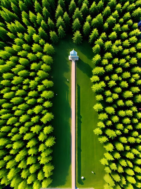 Foto póster neutral de la vista de pájaro del árbol de la torre de perforación