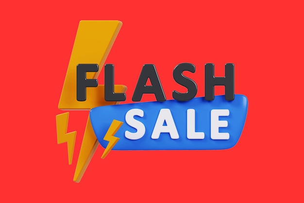 Foto poster o banner de venta flash con icono flash y texto 3d en fondo azul diseño de plantilla de banner de ventas flash para redes sociales y sitios web oferta especial campaña o promoción de venta flash 10