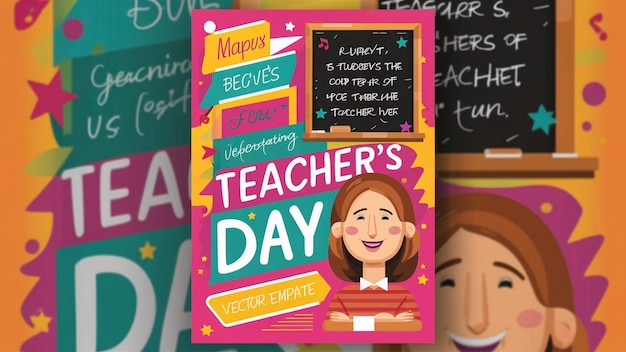 Foto a poster of teacher day day is displayed on a shelf