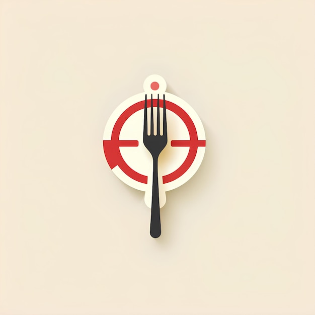 Póster de papel con tenedor y cuchillo.